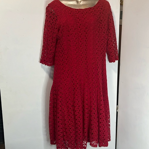 New Rabbit Rabbit Rabbit Design 3/4 Sleeve Lace Fit + Flare Dress - Picture 1 of 4